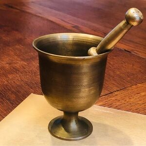 Vintage Brass Small Mortar and Pestle